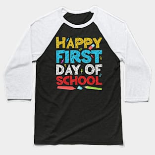 Happy First Day Of School  Back To School Baseball T-Shirt